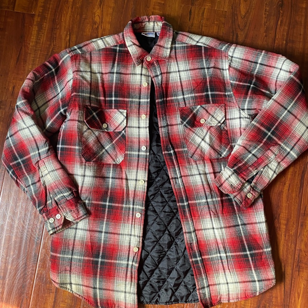 Men's Classic Red Plaid Shirt Jacket